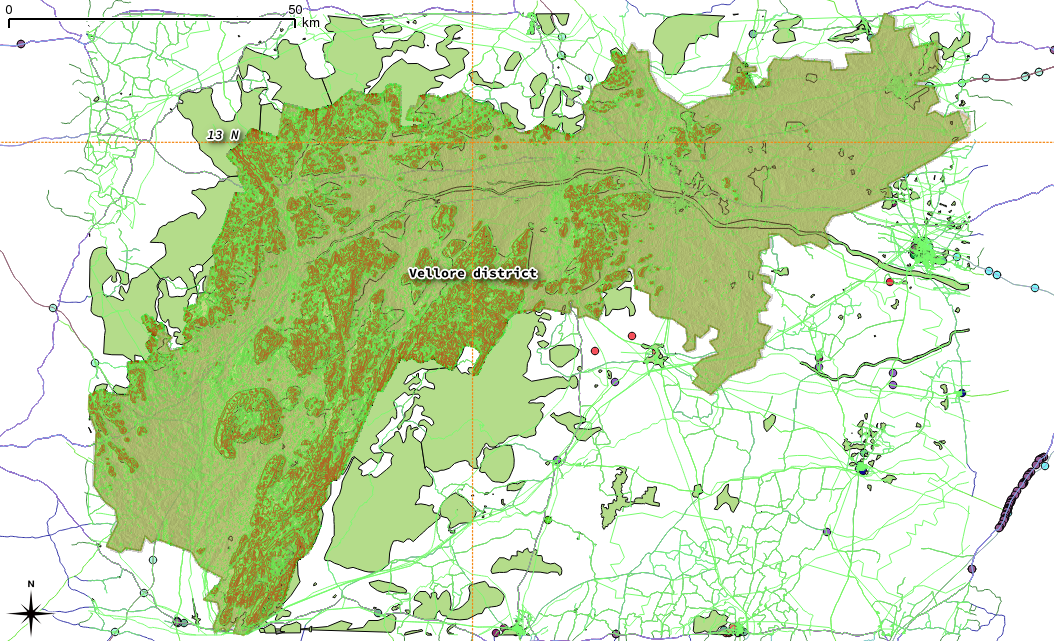 Relief overlayed on OSM vector